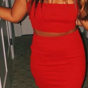 Red superdown 2 piece